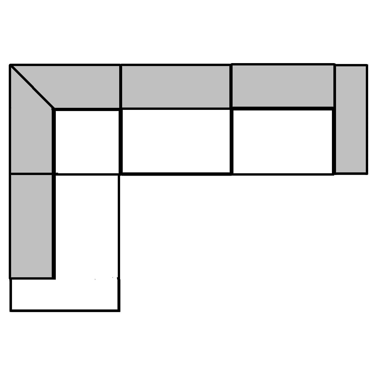 Ecke links mit Zwischenelement