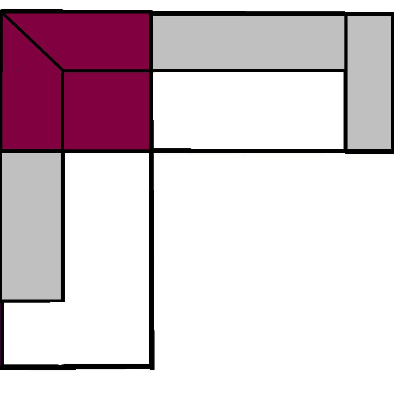 Ecke links 119x119cm Anbausofa rechts