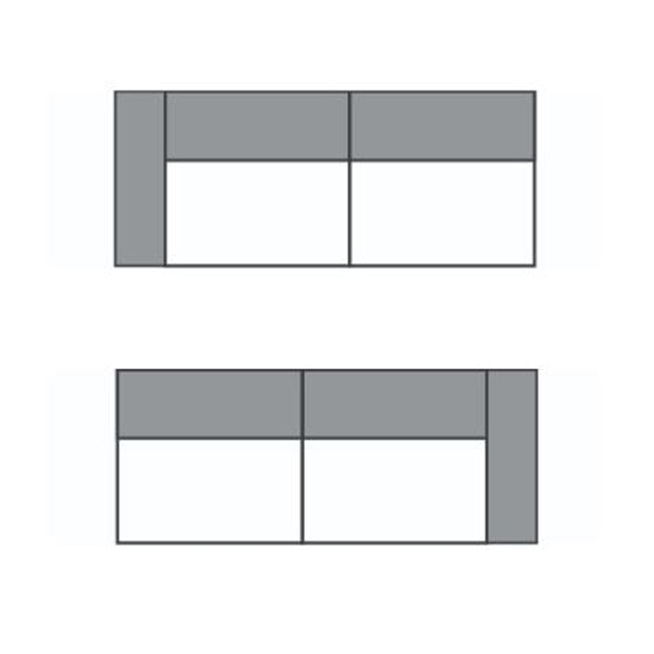 4-Sitzer: 2x 2-Sitzer links und rechts ohne Armlehne - 360cm